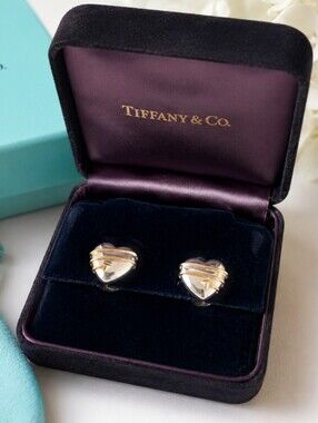 Tiffany Two-tone Arrow Wrapped Heart Earrings Clip -on